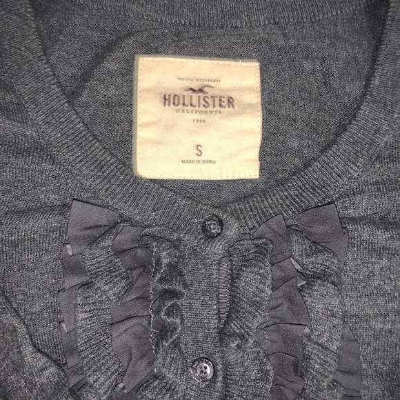 Ruffled cardigan dark grey - Picture 4 of 4